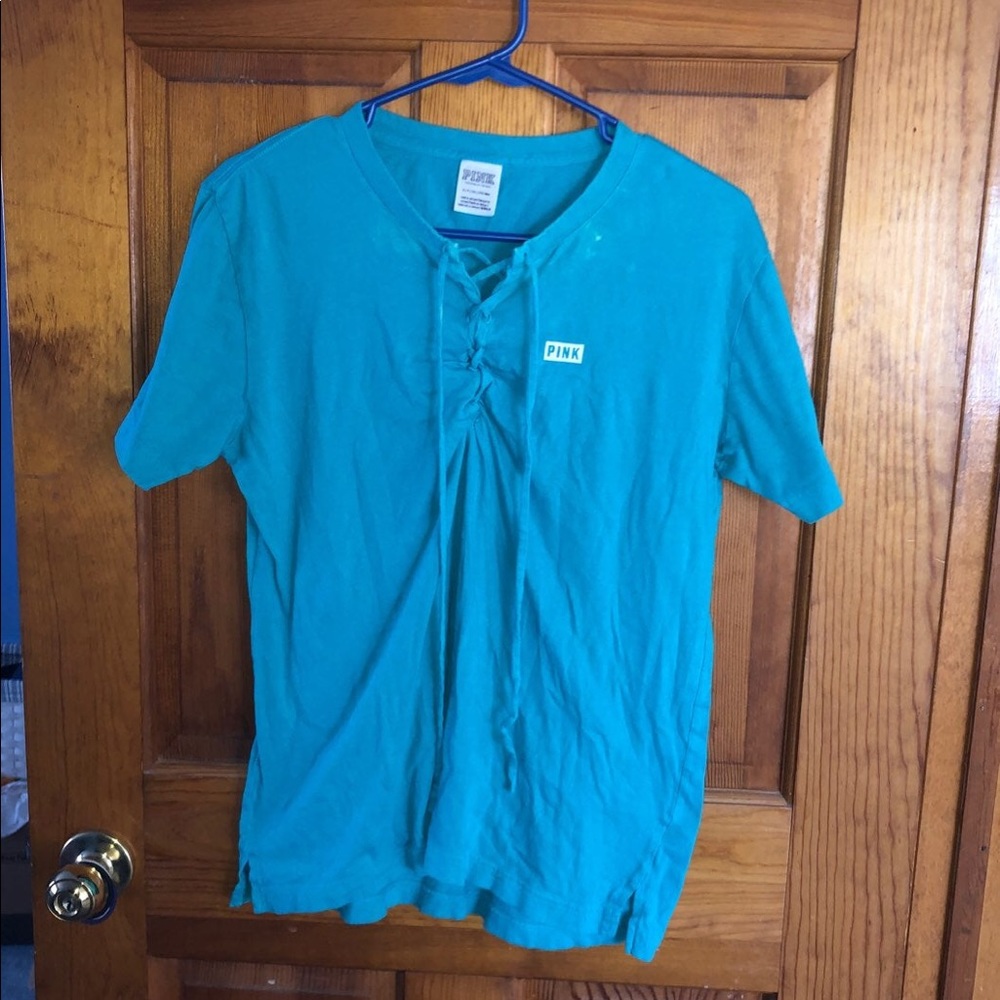 VS PINK lace up t-shirt small